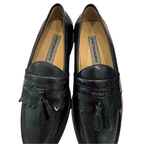 New Johnston & Murphy Black Leather Slip-on Men\'s Tassel Loafers 7.5 7.5M main image 5